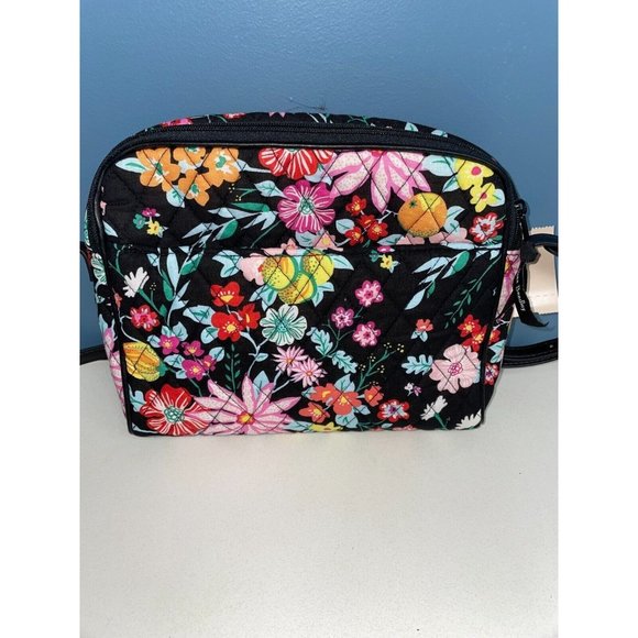 Vera Bradley Black Multi Floral Crossbody Purse (25513) - Picture 2 of 9